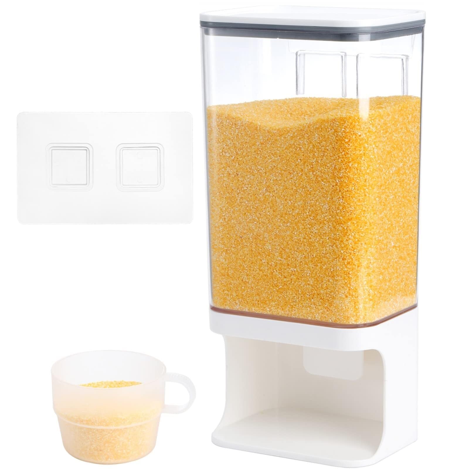 CVdrtyED Dry Food Cereal Dispenser Wall-Mounted Laundry Detergent Container Rice Dispenser For Beans Scent Bead Pet Food Pantry Rice Container