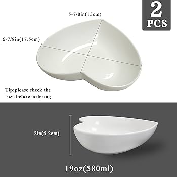 Bjklasggi Piatto da insalata a cuore in ceramica Piatti da dessert a forma di cuore in porcellana Piatto a cuore decorativo for antipasti e snack di frutta Bianco (Color : White