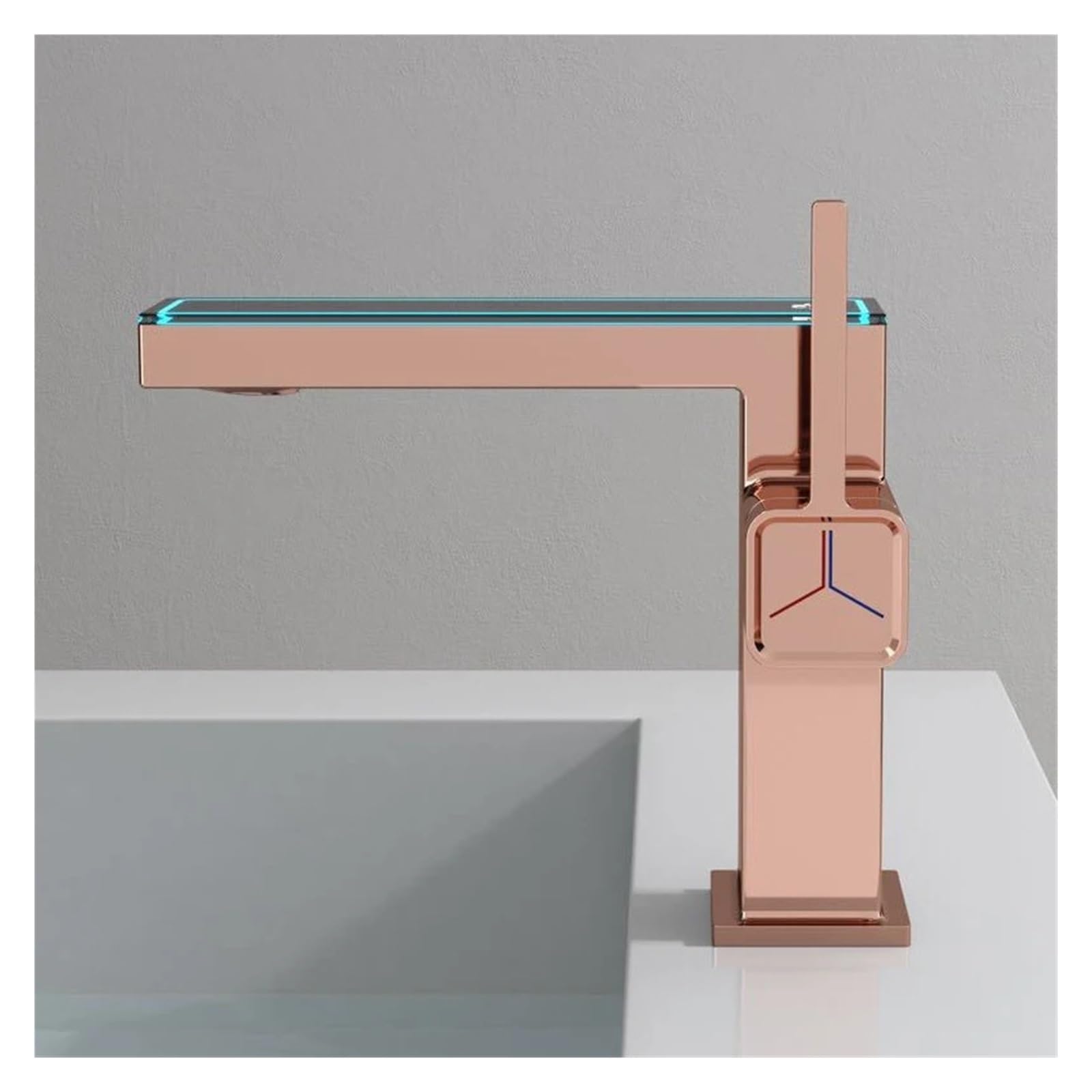 Robinet d'évier or rose haut de gamme avec écran de température et mitigeur design