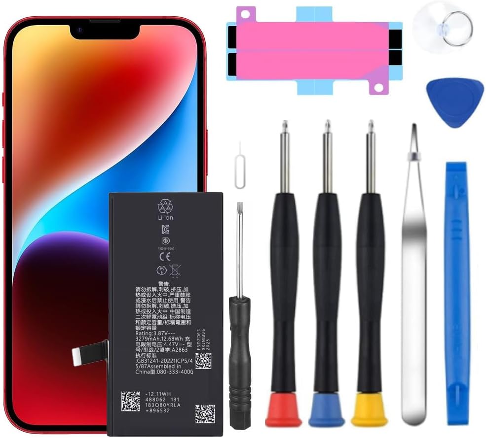 Battery for iPhone 14, 2026 New Upgraded Battery Replacement for iPhone 14 A2882 A2649 A2881 A2884 A2883 with Professional Repair Tool Kit