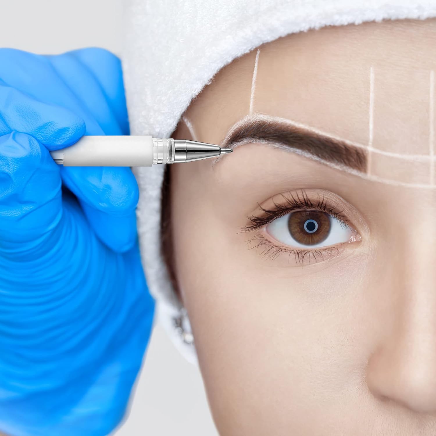 Beaupretty Brow Mapping Pen Eyebrow Microblading Mapping Pen Stencil Makeup Eye Brow Lips Liners White Makeup Position Mark Tools