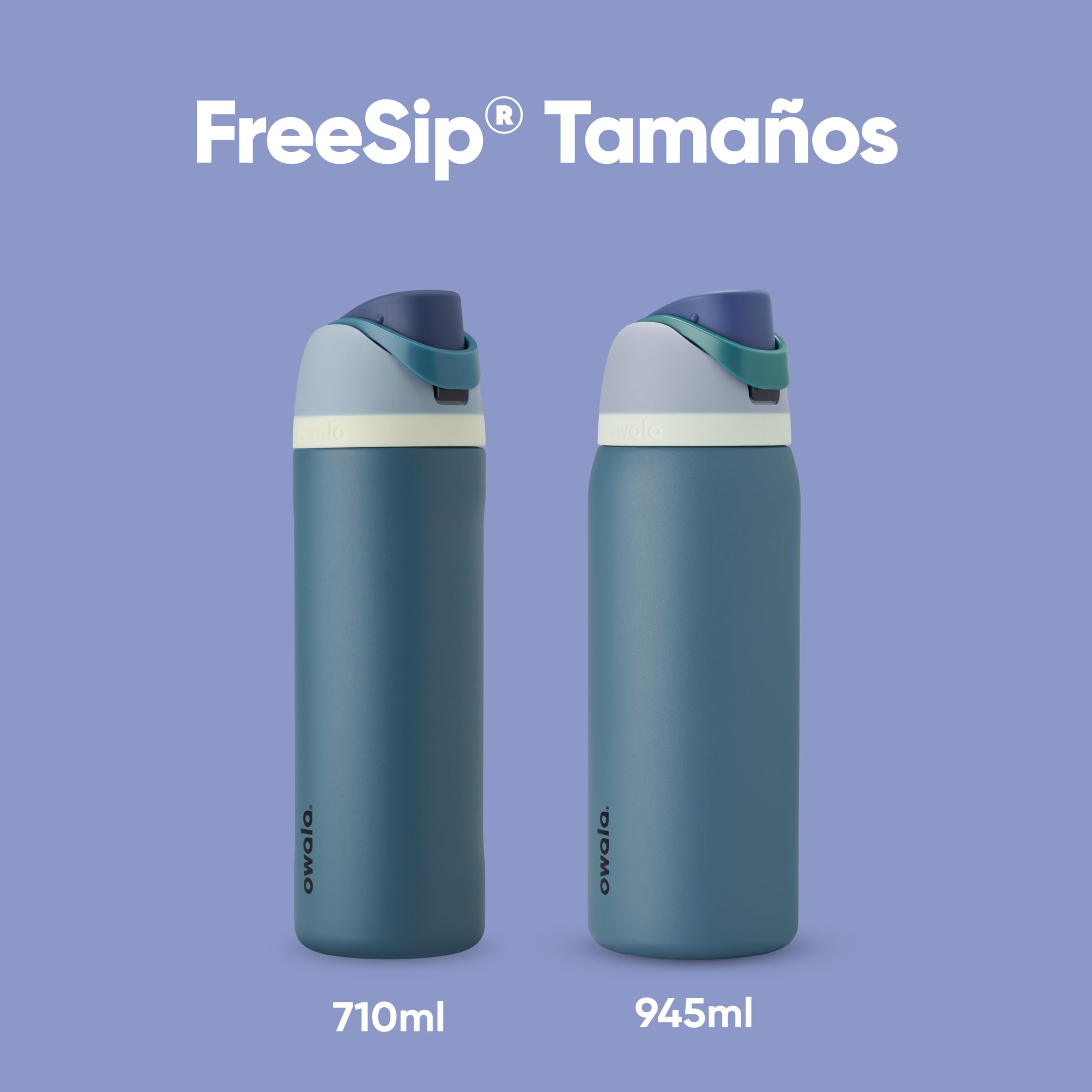 Owala FreeSip botella agua acero inoxidable con pajita, 945 ml - Botella térmica a prueba de fugas para el deporte y los viajes, sin BPA, Denim