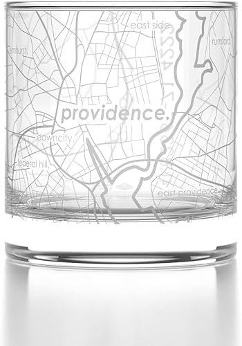 Miniatura 38 de Well Told Vaso de whisky grabado con mapa de Charleston, Carolina del Sur, vaso de rocas estilo antiguo (11 oz, transparente), vaso de whisky