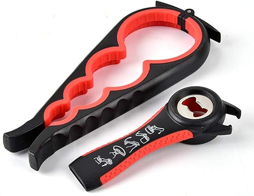 Abrelatas y abrebotellas multifunción para manos débiles, artritis, ancianos, personas mayores, niños, mujeres (negro)