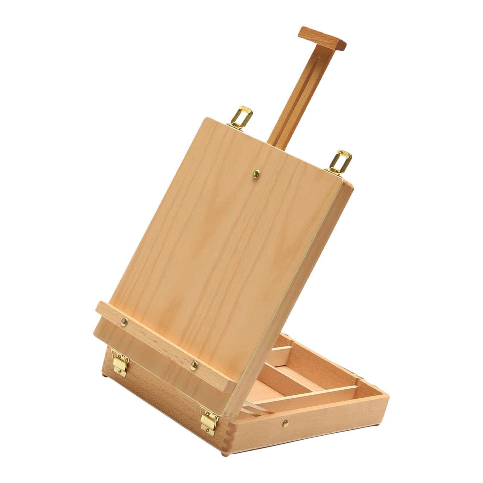 Ailan Boîte de rangement pour matériel d'art : chevalet pour les amateurs de peinture à la recherche d'un rangement durable avec un espace intérieur. Chevalet table en bois réglable pour le