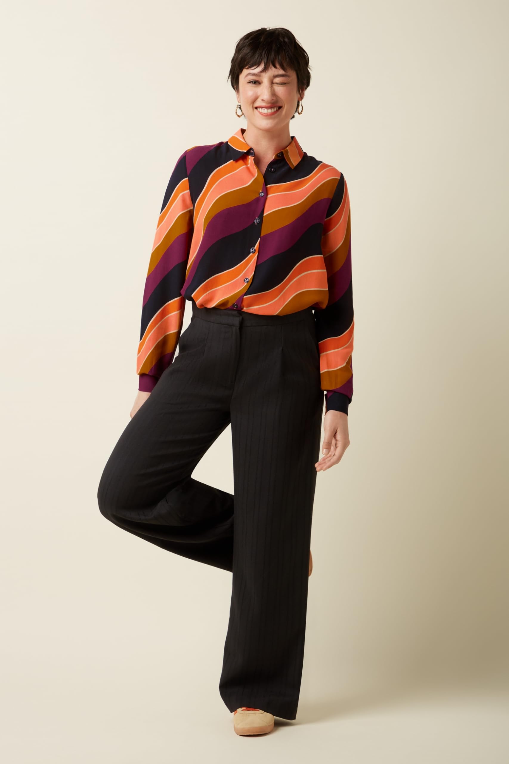 King Louie Blusa para mujer con estampado gráfico Masie Blouse Razzle
