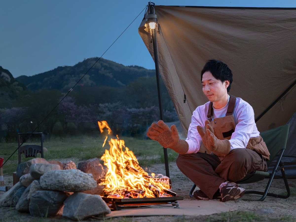 DOD Takibi Fire Table – Portable Tabletop Wood Burning Fire Pit with Storage Bag – Outdoor Campfire Pit for Camping, Cooking, Bonfires, Patio, Backyard