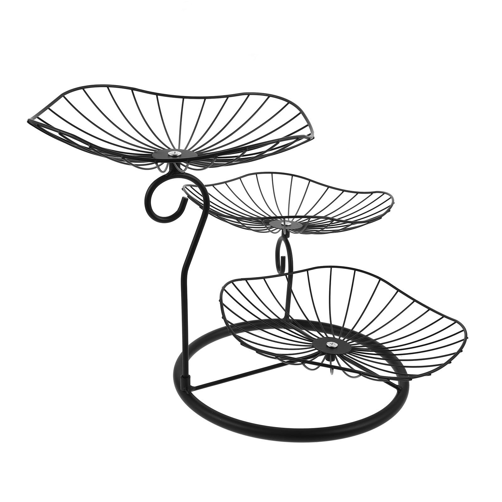 Cesta de frutas de metal de 3 niveles, el frutero negro ideal para organizar cocina y sala