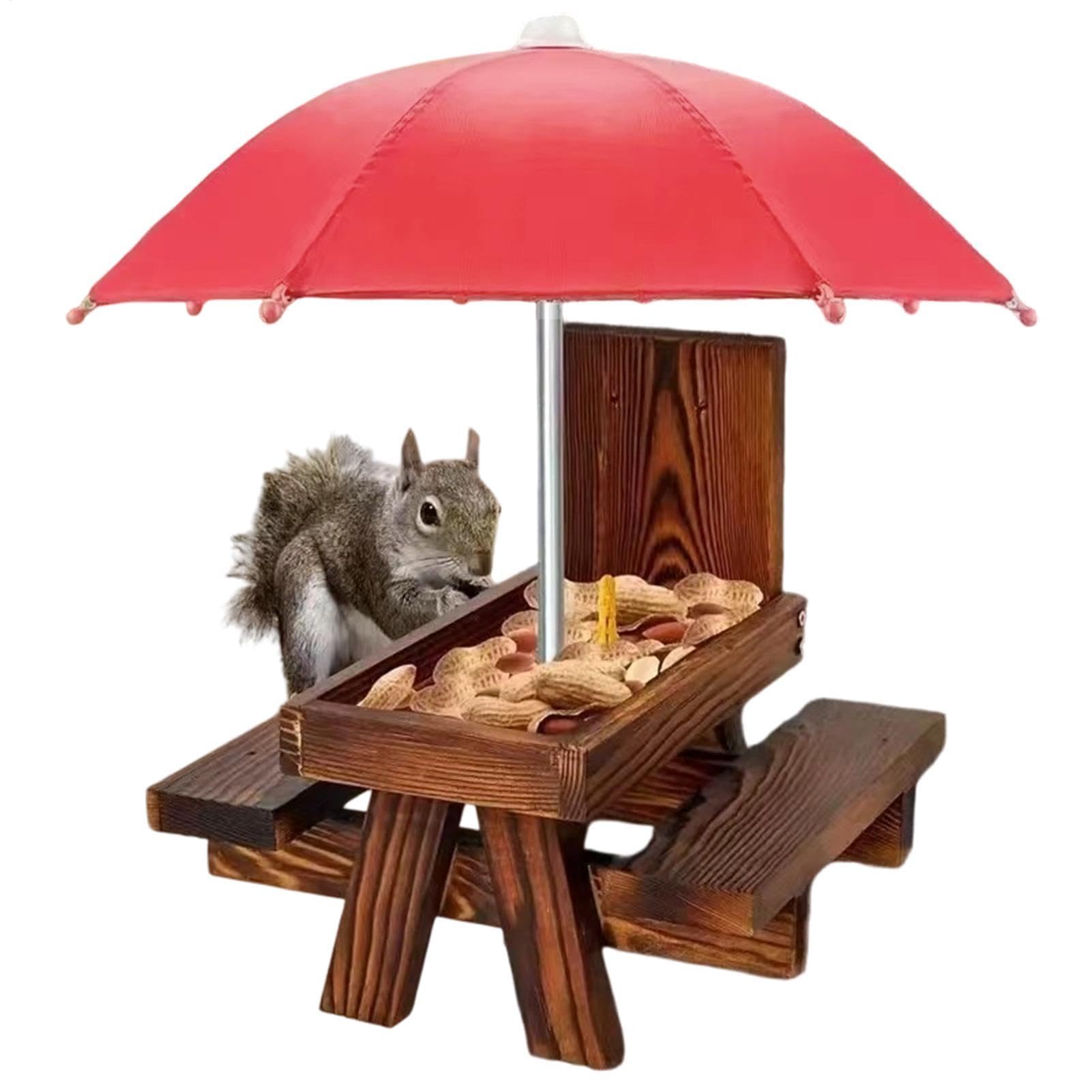 Table de pique-nique pour écureuil en bois résistant pour mangeoire de jardin extérieur