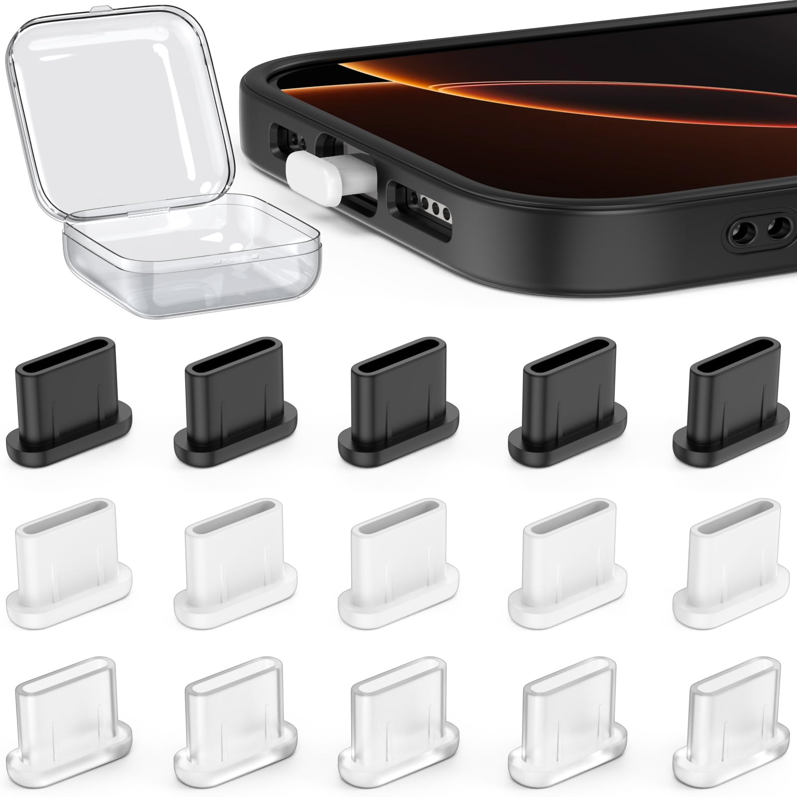 Protector de cargador antipolvo impermeable con cubiertas USB C 8