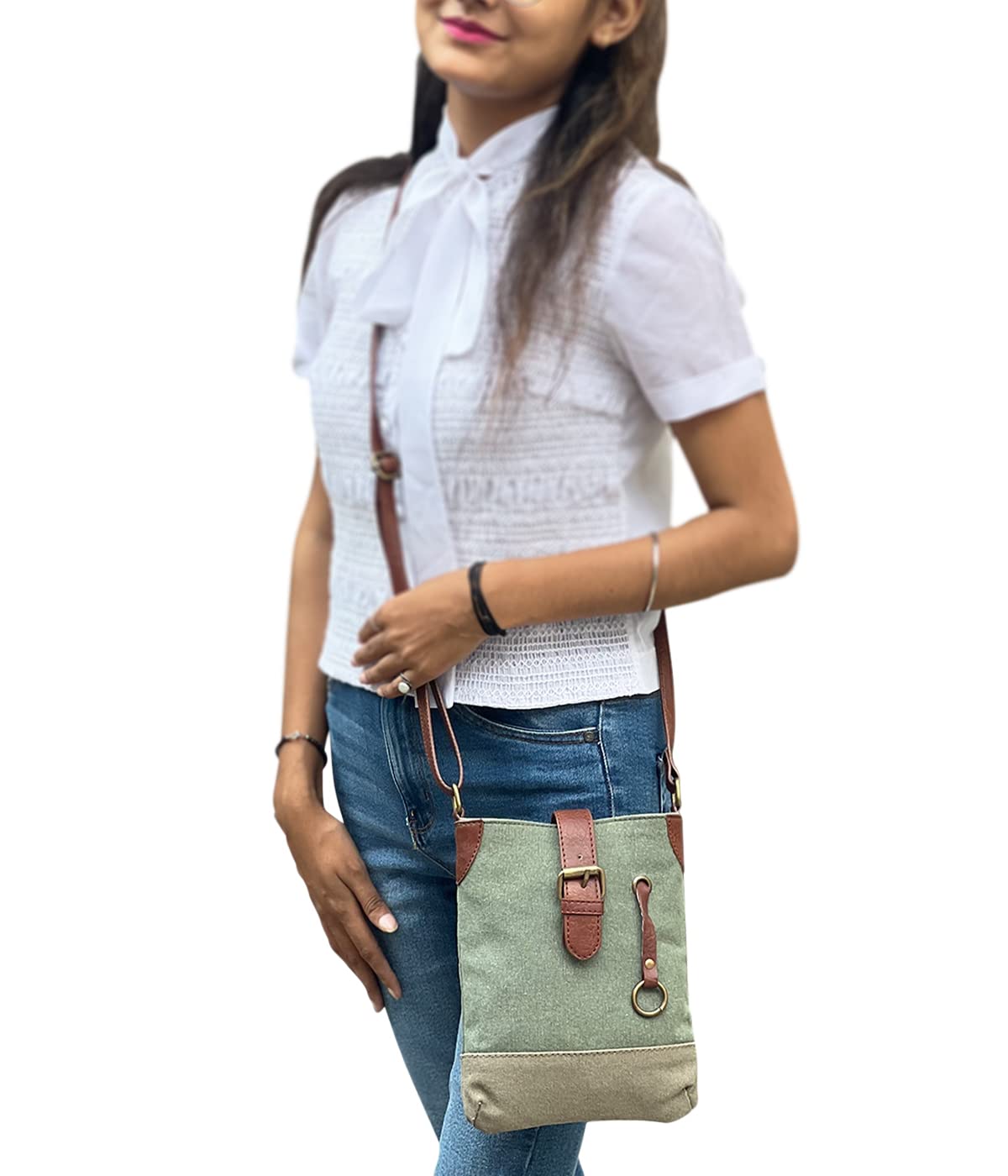 Mona B Canvas Sling Crossbody Bag with Stylish Design for Women - River 1