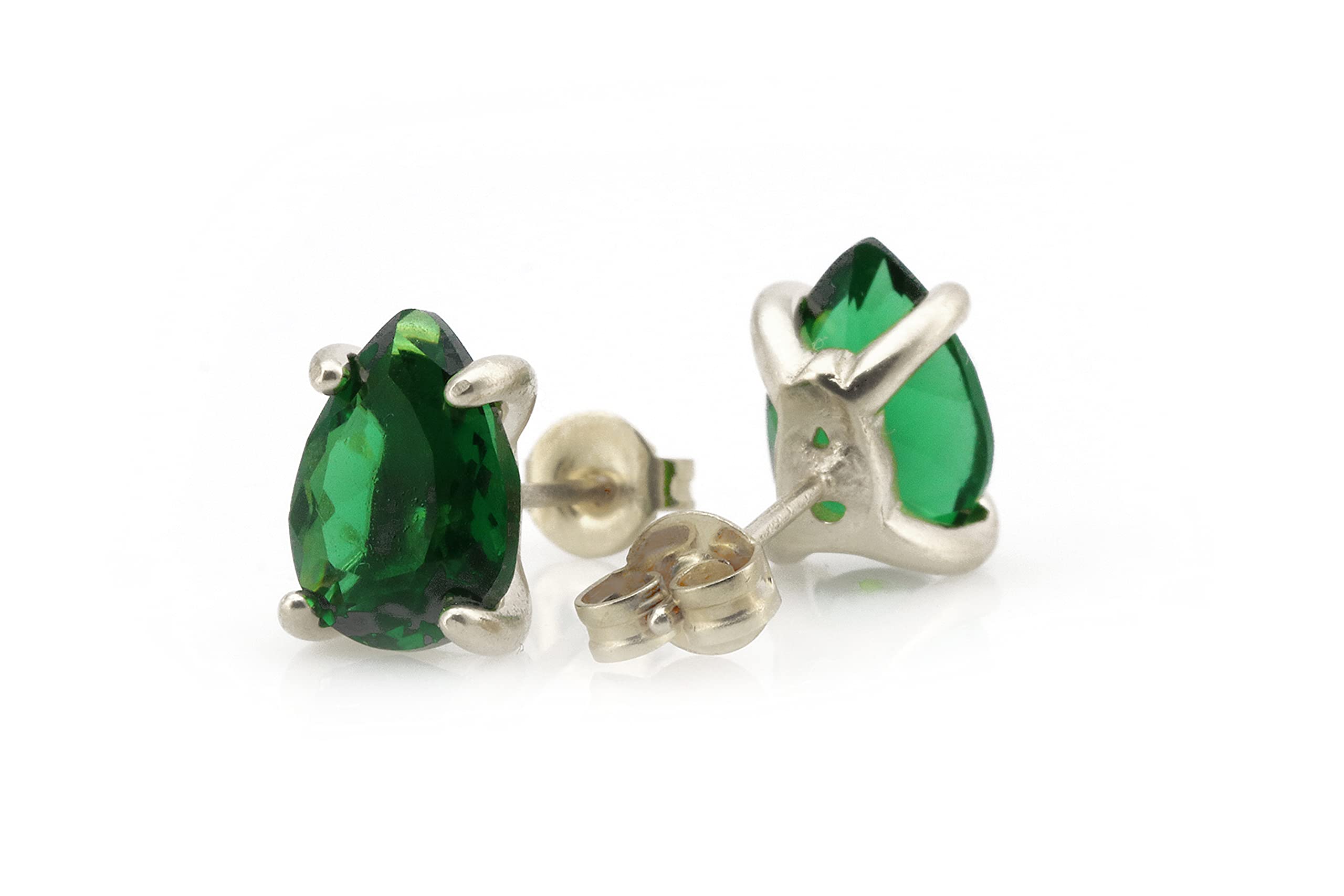 Delicati Orecchini Perno Smeraldo - Orecchini a Pera in Oro 14k, Orecchini alla Moda, Orecchini Carini - Gioielli Fatti a Mano con Pietre Nascenti per Matrimonio, Regalo, Orecchini per Tutti i Giorni