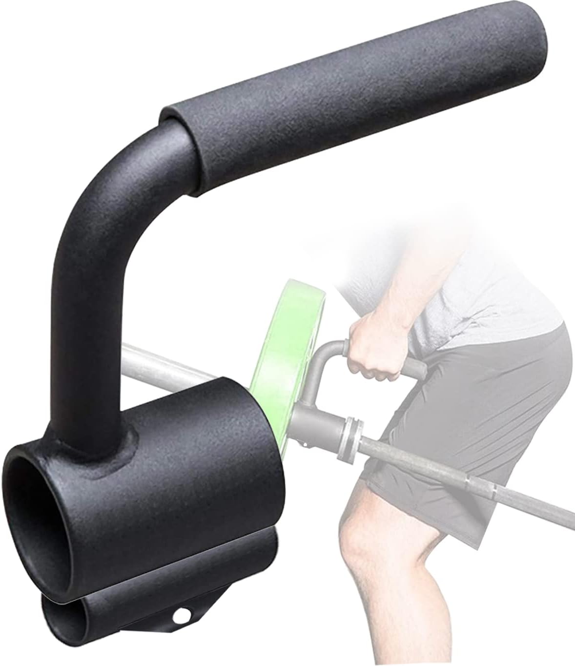 Senshi Japan Single Handle Landmine Attachment For Olympic (2") and Standard (1") Barbells T Bar Rows, Angled Bar Ideal For Single Arm Rows, Press, Lunges, etc.