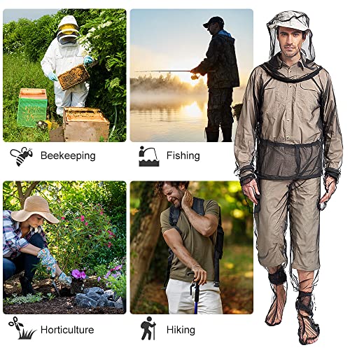 image for LIXADA Mesh Suit Set with Jacket Hood, Mitts, Socks & Storage Sack - U