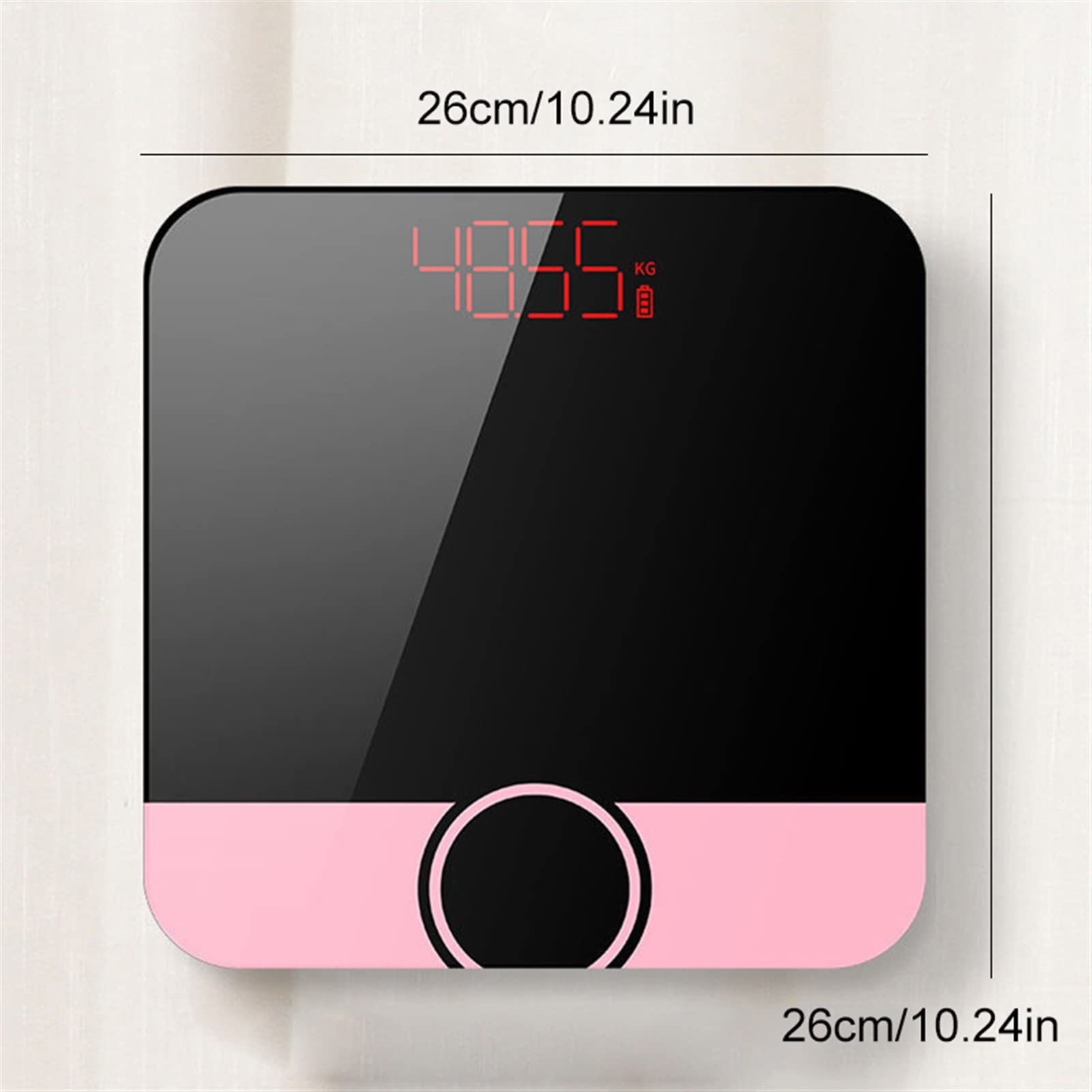 JINGYAN Básculas digitales Floor Body Scale Bath Scales Digital Weight Glass Smart Electronic LCD Display Weighing(Pink)
