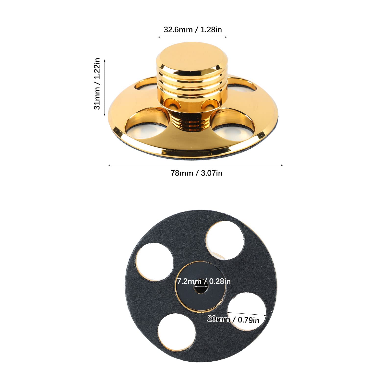 Stabilizzatore per pesi piatti livello giradischi, morsetto a disco record in metallo, stabilizzazione fine per una migliore qualità del suono, design standard per una perfetta corrispondenza