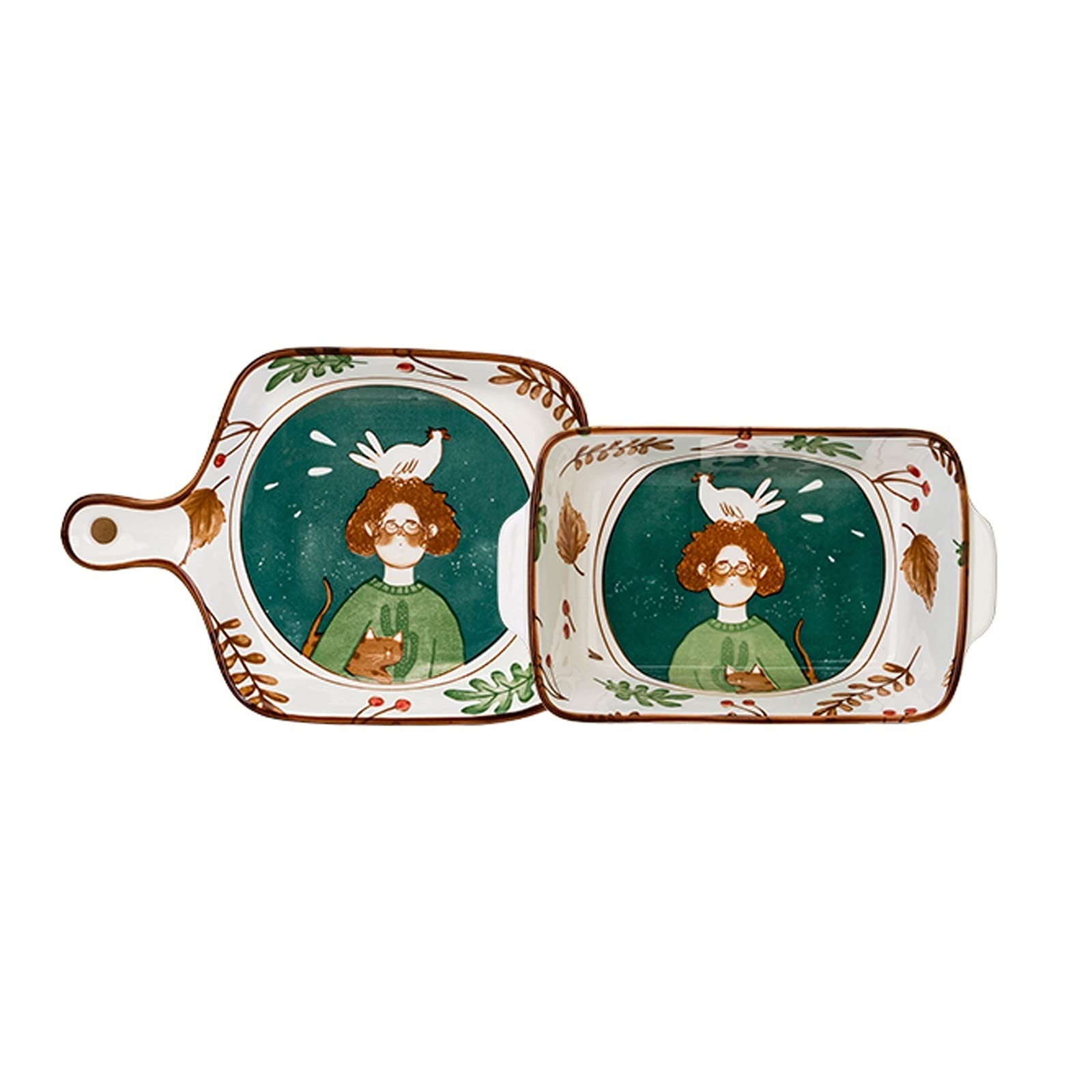 nieprzywierająca patelnia do pieczenia ceramiczne naczynia do pieczenia formy do pieczenia zestaw zapiekanek naczynie do gotowania ciasta obiadowe naczynia do pieczenia (zestaw dwuczęściowy) nieprzywierająca forma do ciasta (kolor: D)