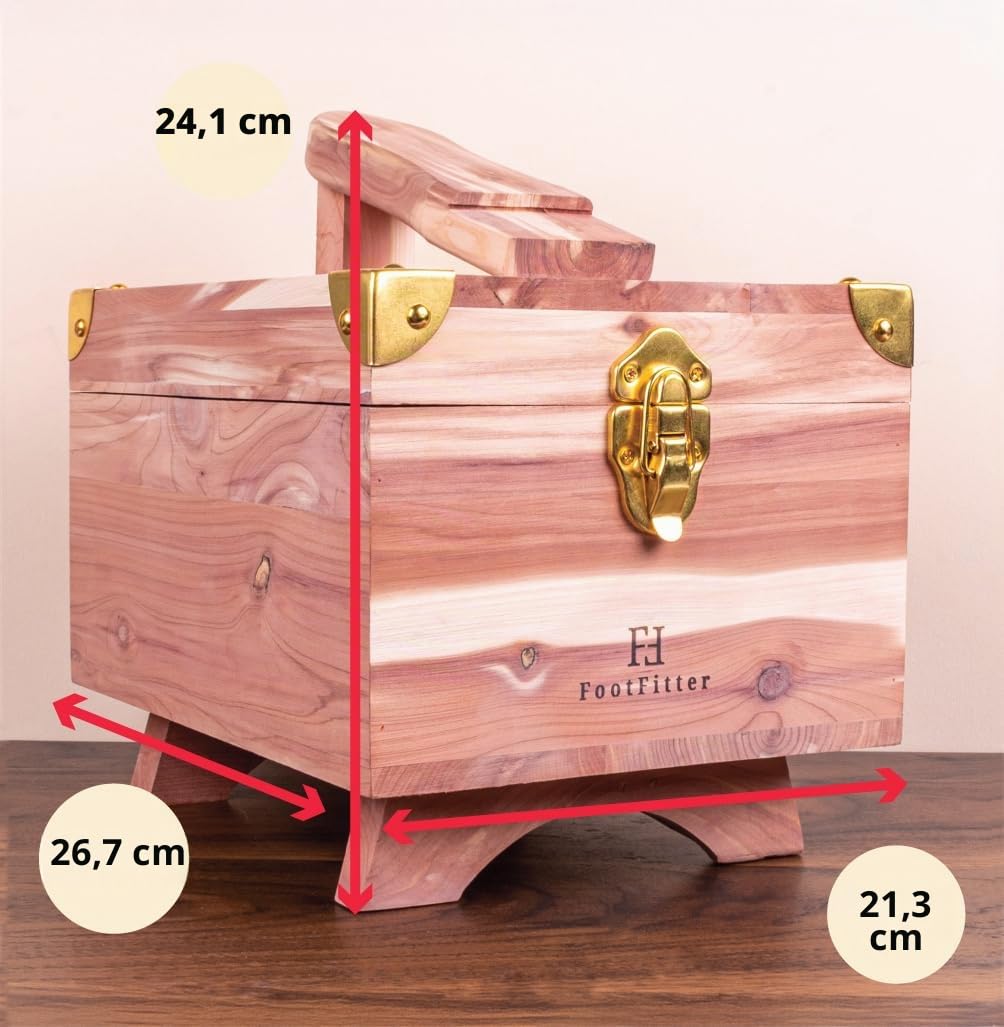 FootFitter Grand Cedar Schuhputzbox, Valet Aufbewahrungsbox für Schuhpflegewerkzeuge & Schuhpolierer