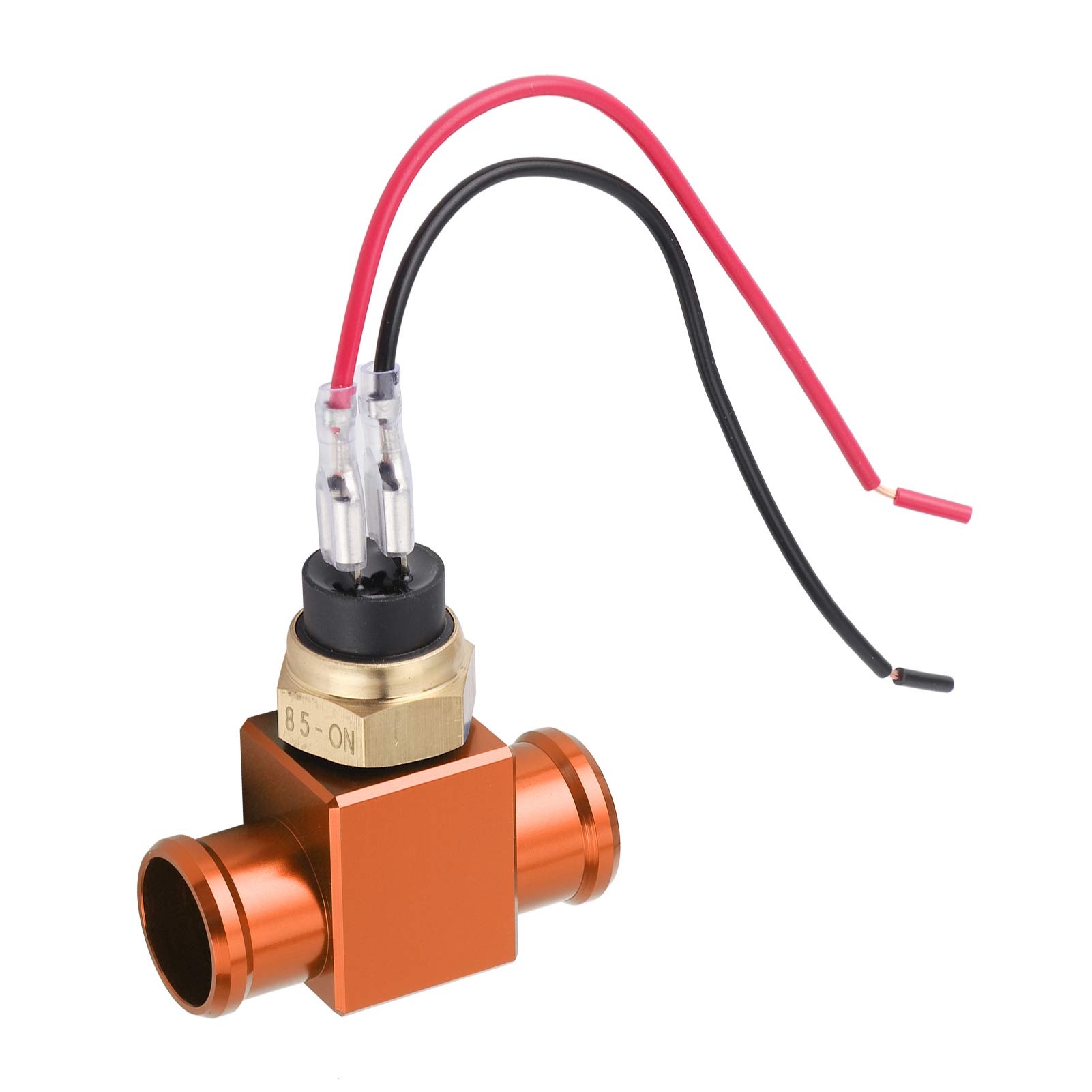 Thermostat Interrupteur de Température de L'eau Radiateur Ventilateur de Refroidissement Capteur de Température pour Moto ATV Hors Route Véhicule (Orange)