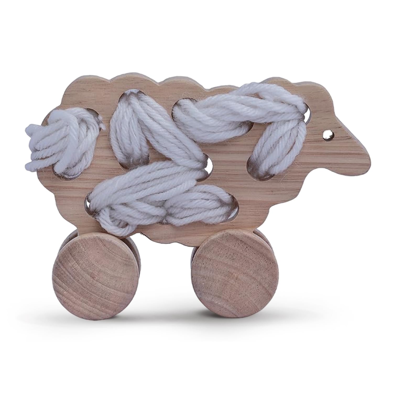 SnugglePuff Handcrafted Wooden Sheep Lacing Toy | Animal Lace Up Motor Skills Toys for Toddlers (6 Months & Above) | Ideal Motor Development and Problem-Solving in Toddlers & Preschoolers (B0CP2RK1ZG) Amazon Price History, Amazon Price Tracker