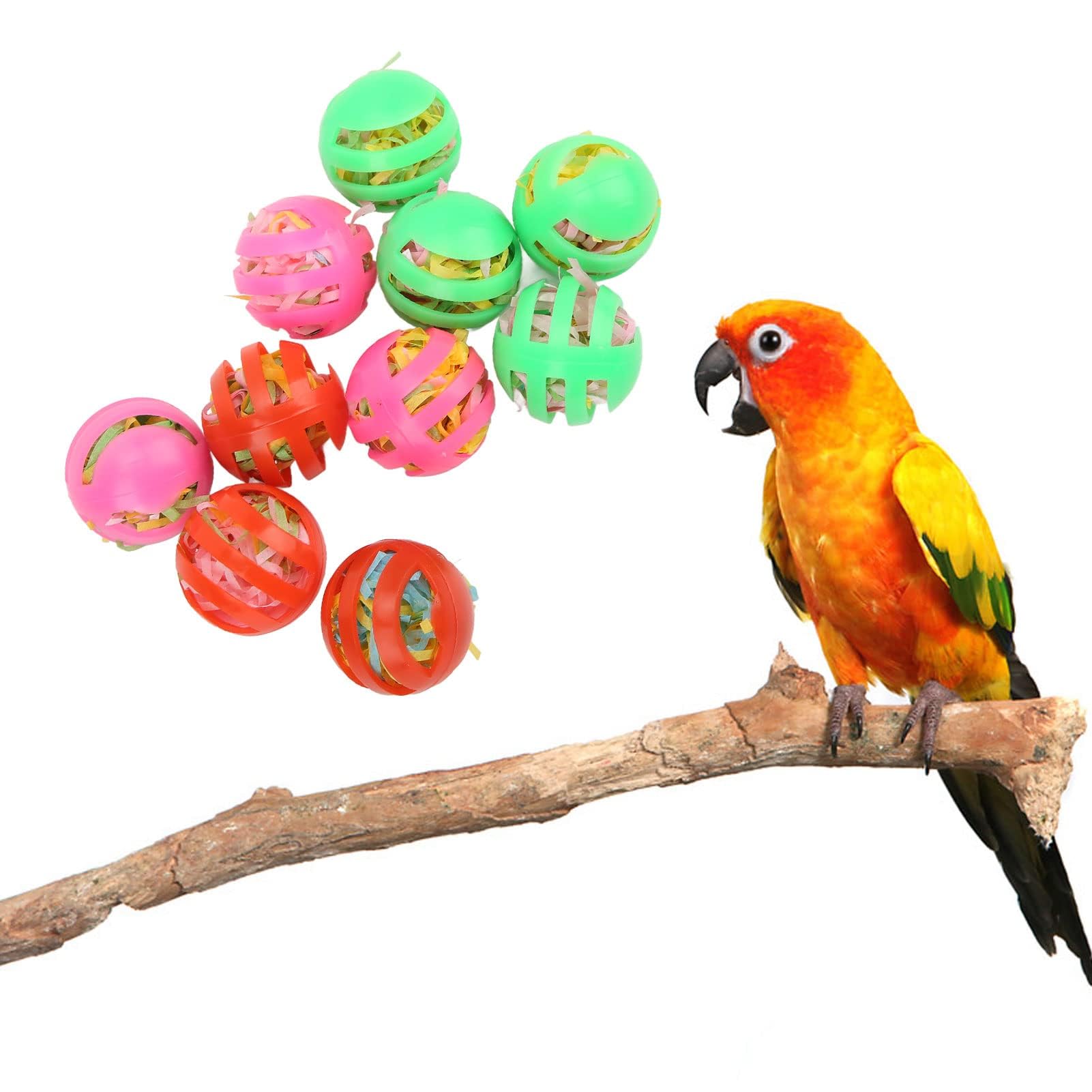 Cyrank 10Pcs Bird Ball Toy