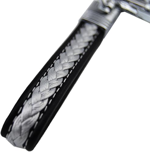 Miniatura 2 de Llavero trenzado de cuero de 2 capas con anillo en D cromado y gancho para todos los llaveros de automóvil