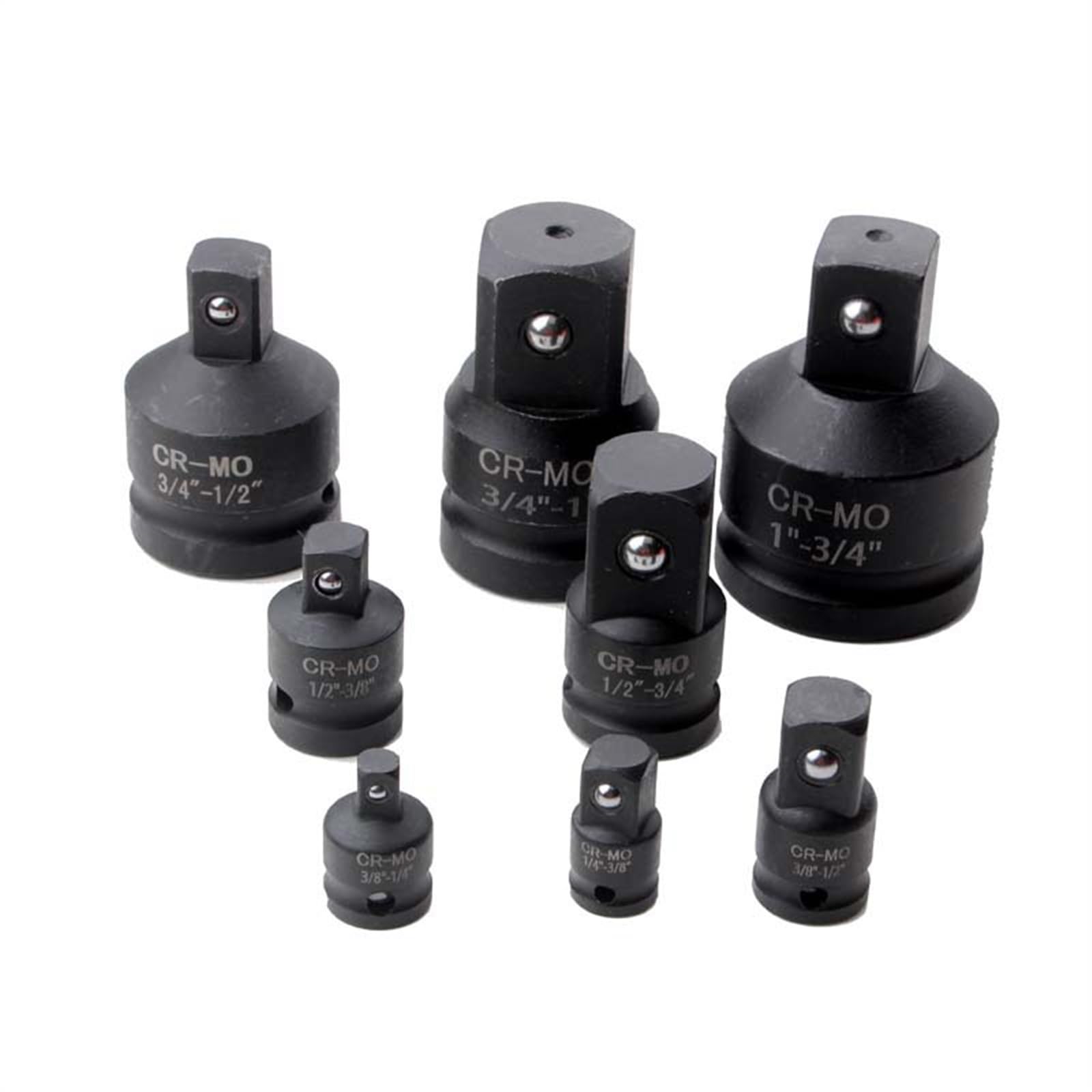 Juego De Herramientas Juego Reductor 1/2 a 3/8 3/8 a 1/4 3/4 a 1/2 Adaptador de Enchufe de Impacto para Bicicleta de Coche Kit Herramientas(Set B)