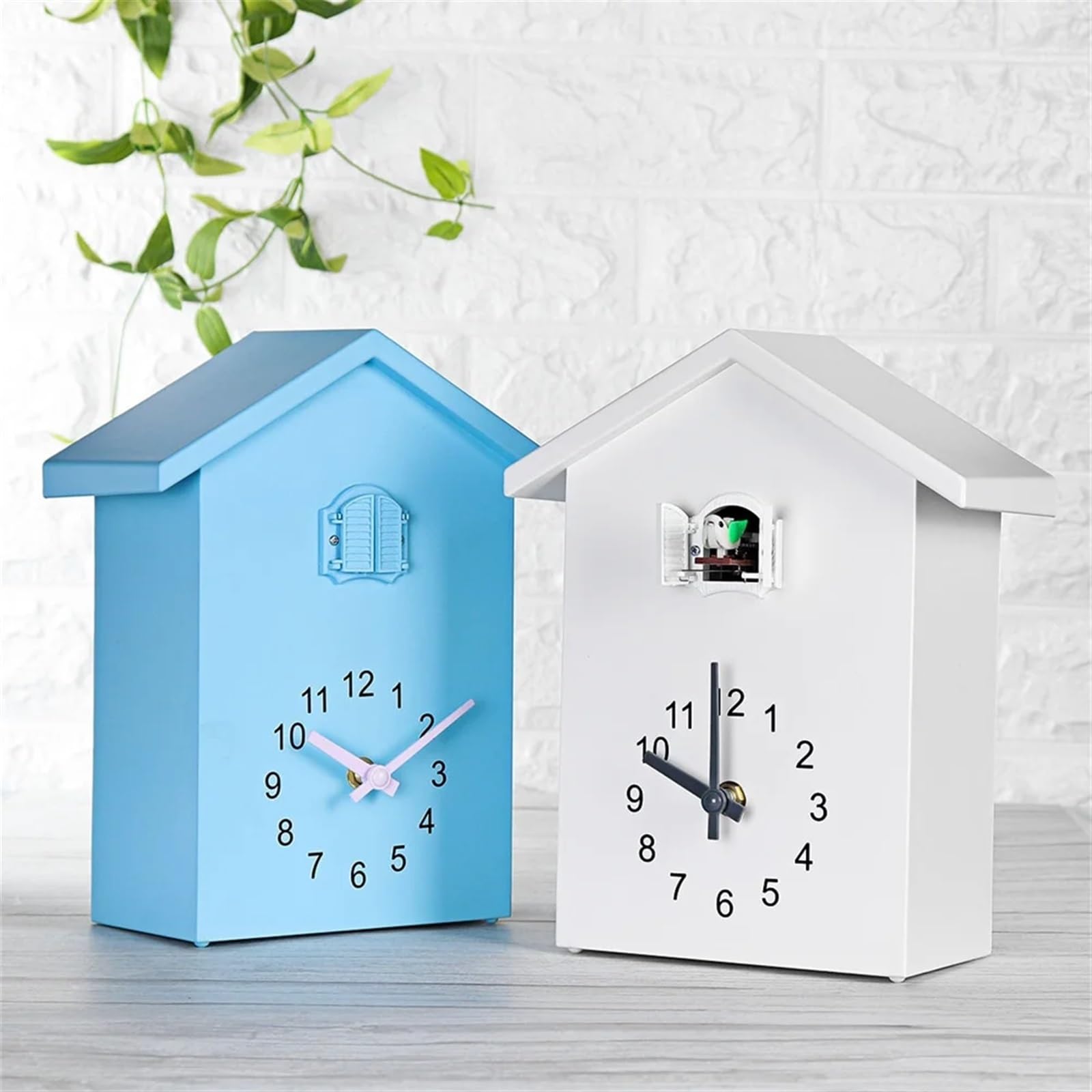 Reloj De Cuco Reloj de Cuco con Voces Naturales pájaros, decoración del hogar, Reloj Sonido péndulo, for Oficina y Sala Estar(Green)