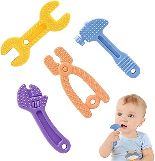4 Pcs Teething Toys for Babies 0-6 Months 6-12 Months,Baby Teething Toys Set,BPA Free Silicone Infant Molar Teether Toys,Easy to Hold,Soothe Babies Sore Gums Freezable Teething Chew Toy for Boys Girls