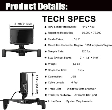 Optical Infrared Head Tracker for VR Gaming | Precision Motion & Posture Tracking System for PC | Enhanced Head Tracking Experience for Virtual Reality