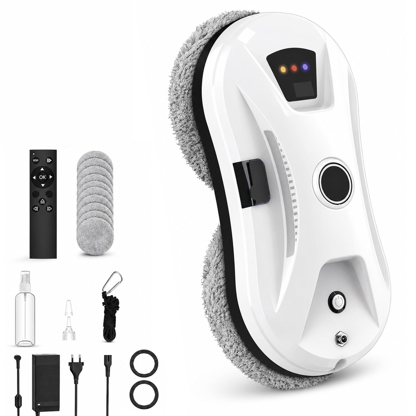 Osmo RoboClean Fensterputzroboter, Automatischer Fensterreiniger mit Starker Saugkraft & Wassersprühen, Intelligente Navigation & Kantenerkennung, Fernsteuerung, 3 Reinigungsmodi (Nass/Trocken)