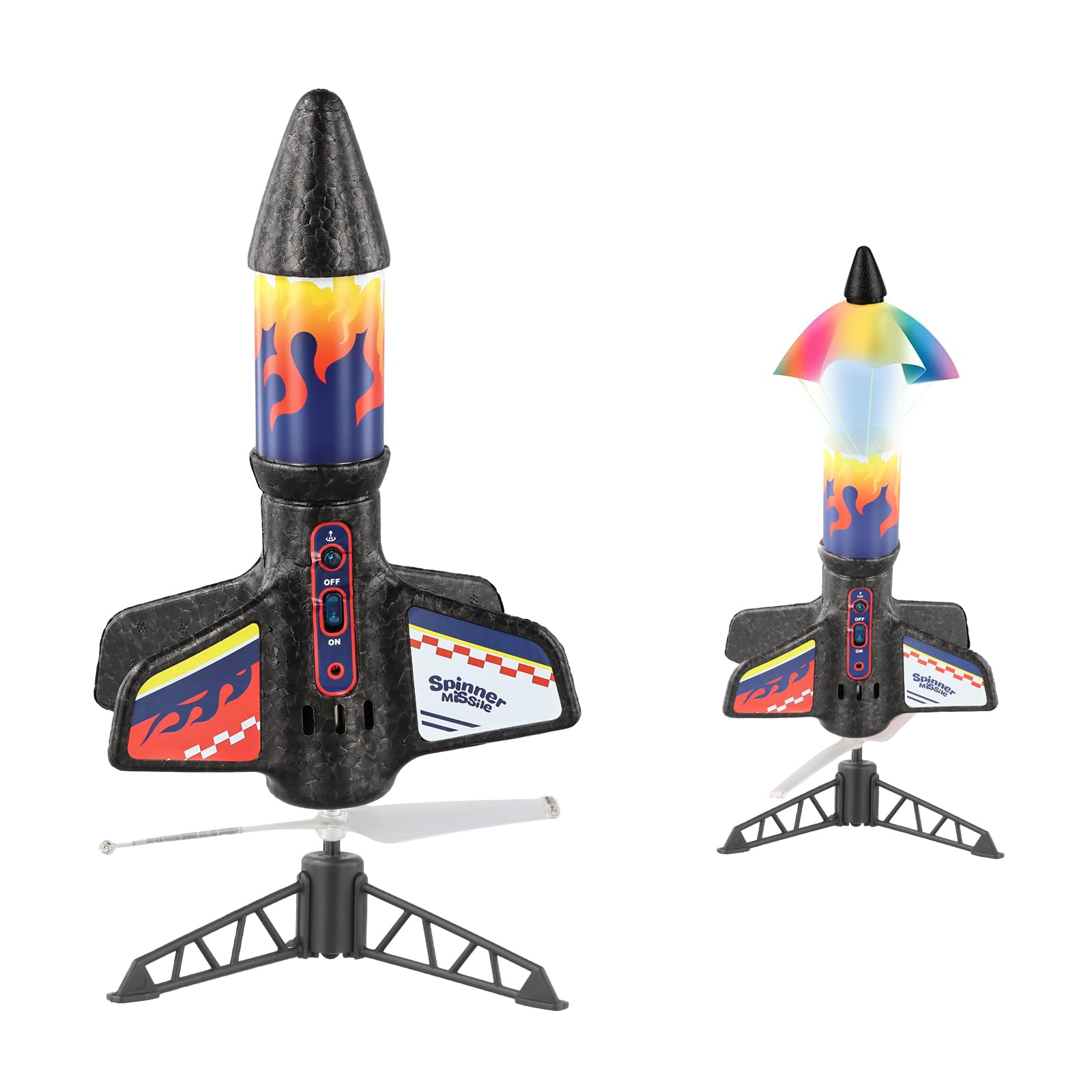 Fusée Jouet pour Enfants, Lanceur de Fusée pour Enfants, Jouet Fusée avec Parachute, Jouets de l'espace Aérien à Lancement Automatique, Jouets d'extérieur pour Enfants de 8 à 14 Ans