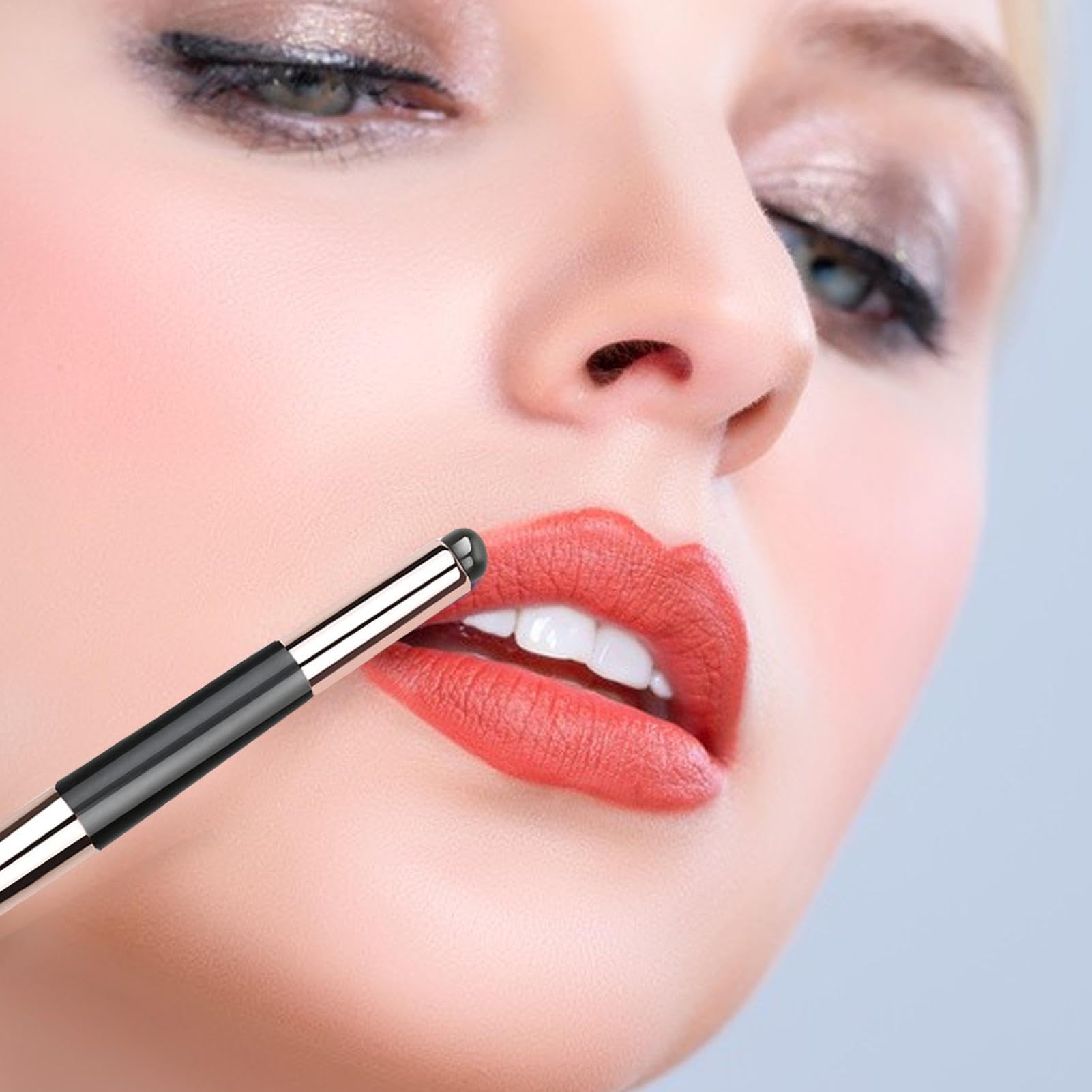 Pennello per trucco in silicone, applicatore per rossetto - Pennello per olio labbra portatile testa tonda | Pennello multiuso per olio labbra in silicone con coperchio, applicatore per trucco dop