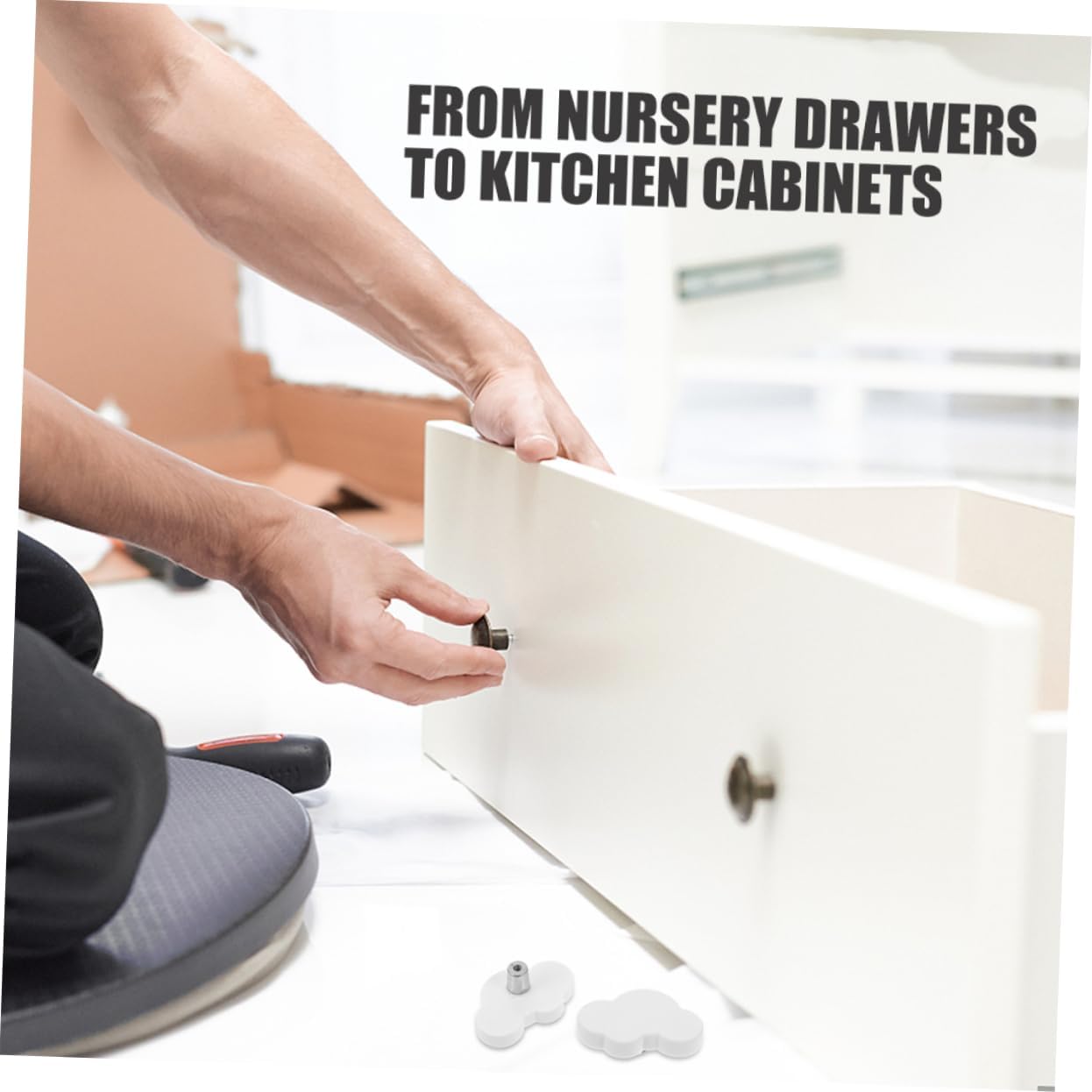 6pcs Cabinet Pulls Cute Modern Drawer Handles for Boys and Girls Funky Cabinet Knobs and Pulls Self Adhesive Decorative Knobs for Kitchen