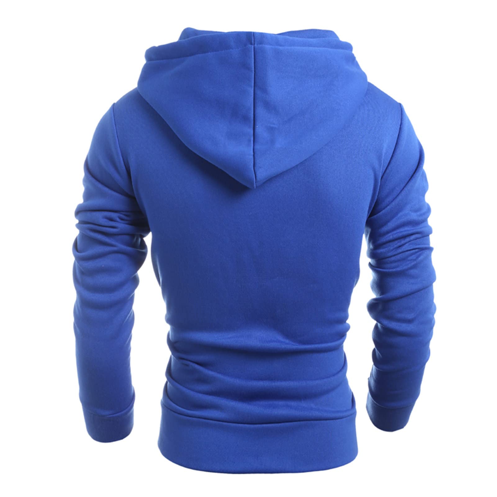 Maiyifu-GJ Men's Full Zip Sport Fleece Hoodie Lightweight Zip-Up Active Hooded Sweatshirt Basic Long Sleeve Slim Fit Hoodies (Blue,XX-Large)