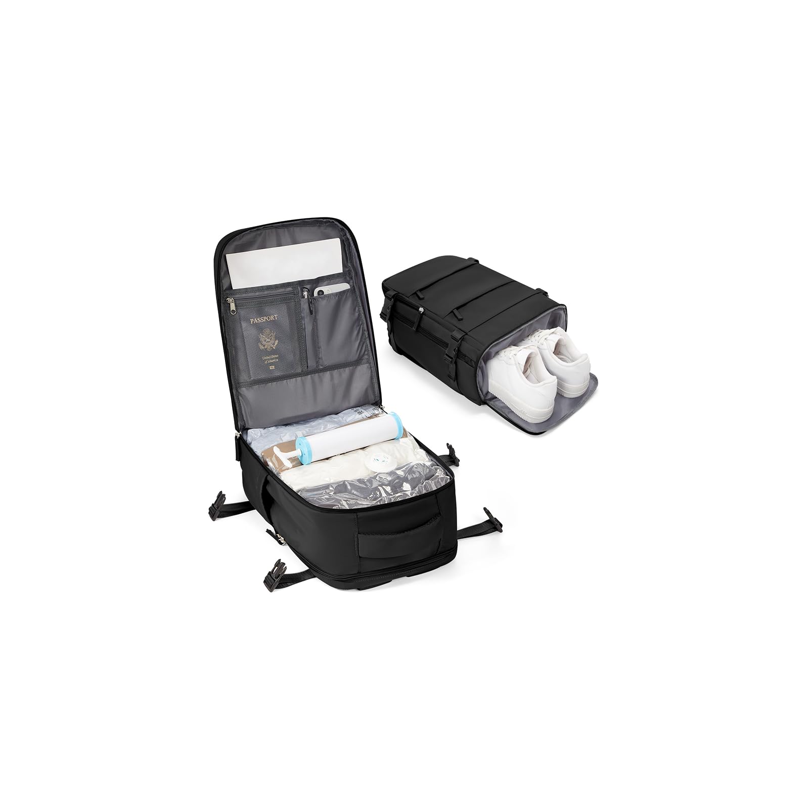 BJLFS Zaino Ryanair 40x30x20 Sottovuoto con pompa Zaino da Viaggio aereo Cabina 40x30x20 Impermeabile Bagaglio a Mano Wizzair Sottovuoto Borse da Cabina per Easyjet 45x36x20 Zaino Airback Donna