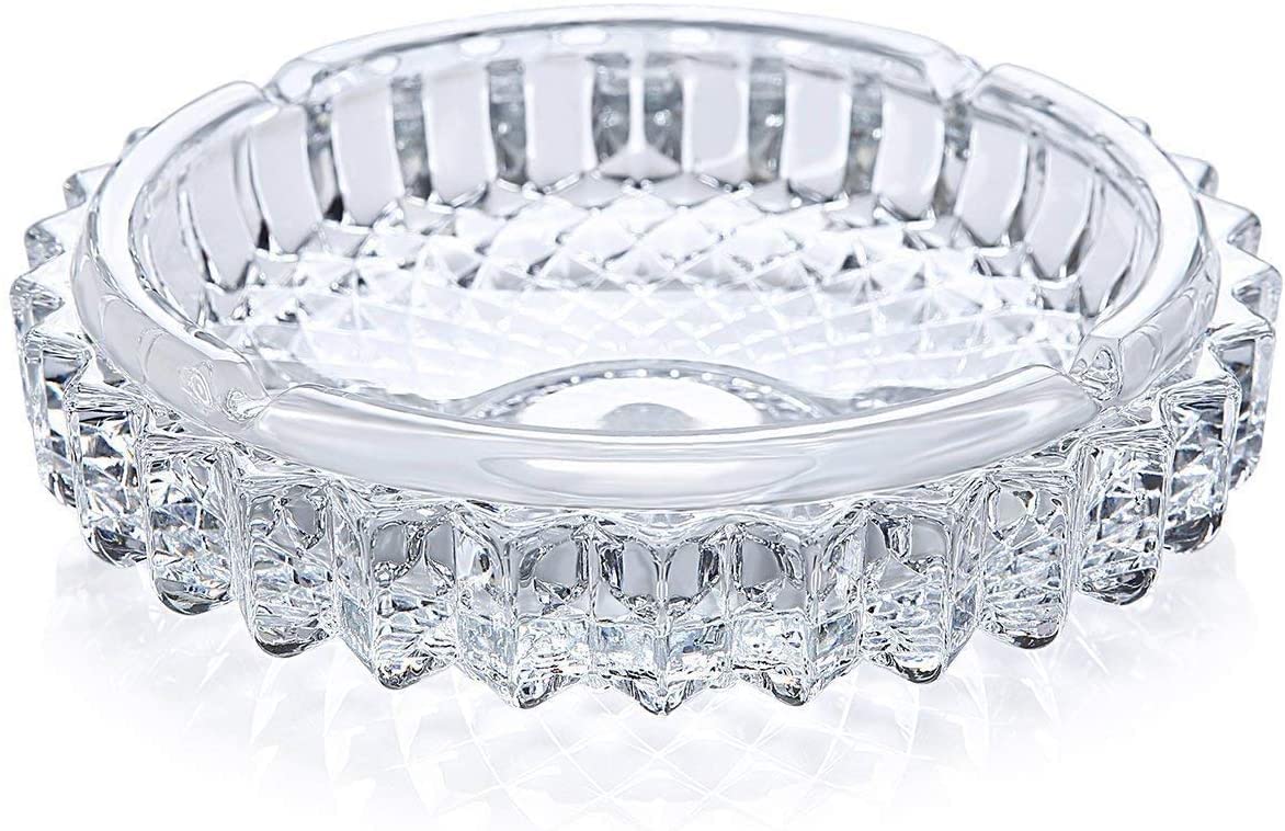 BRUSHFINCH Modern Crystal Clear Square Glass Tray for Dry Fruits and Home Decoration - 1 pcs.