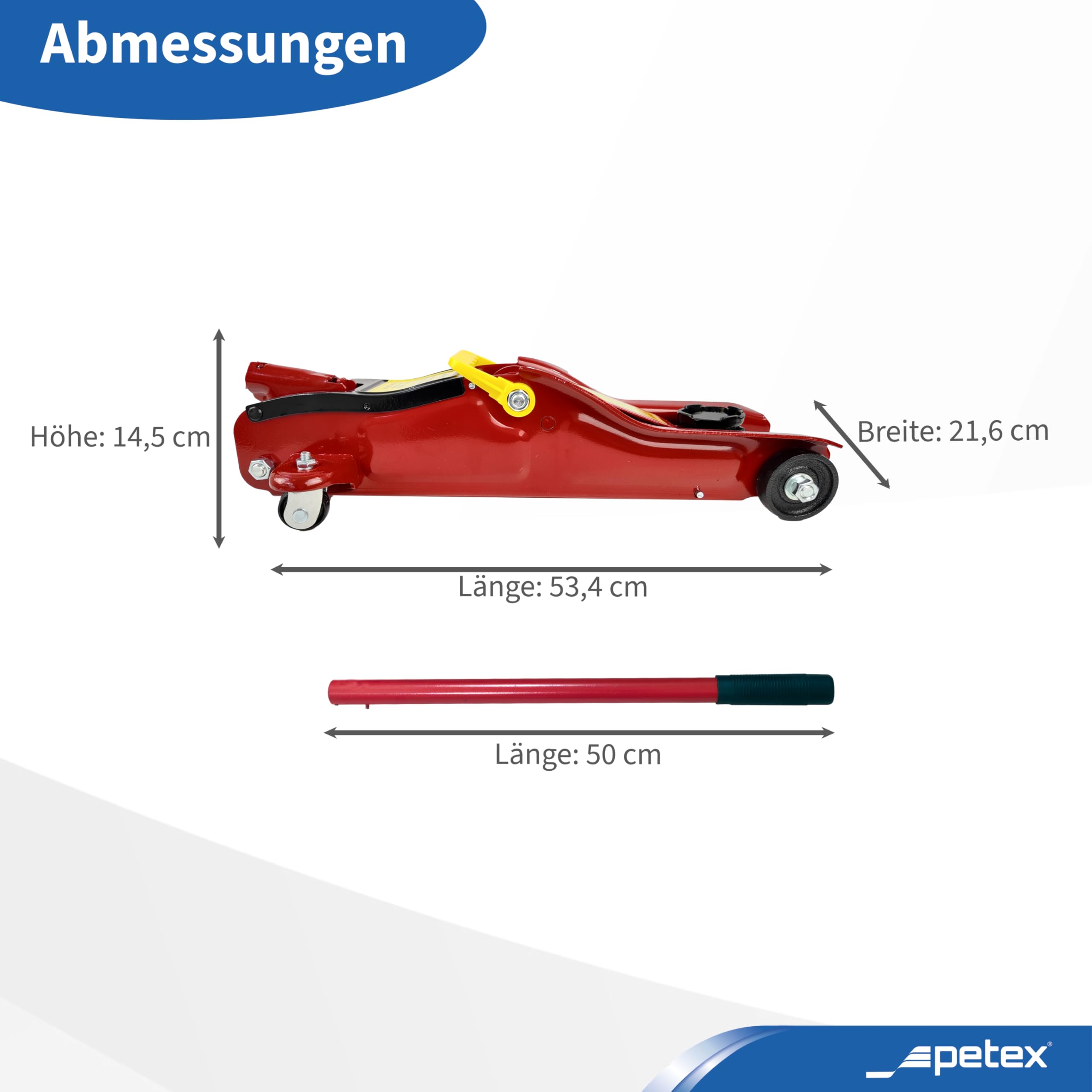 Petex Wagenheber Rangierwagenheber Hydraulisch 2t von 85mm - bis 330mm 44750212