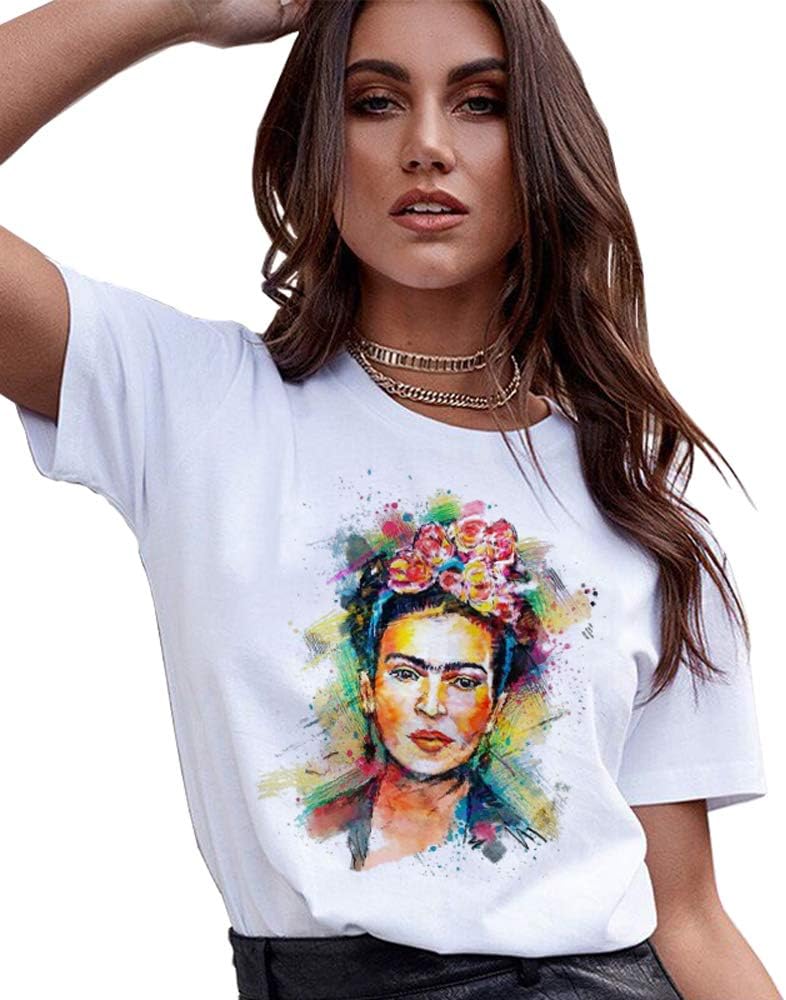 ZSYKD Cute T Shirt Women Summer White Short Sleeve Tops Clothes