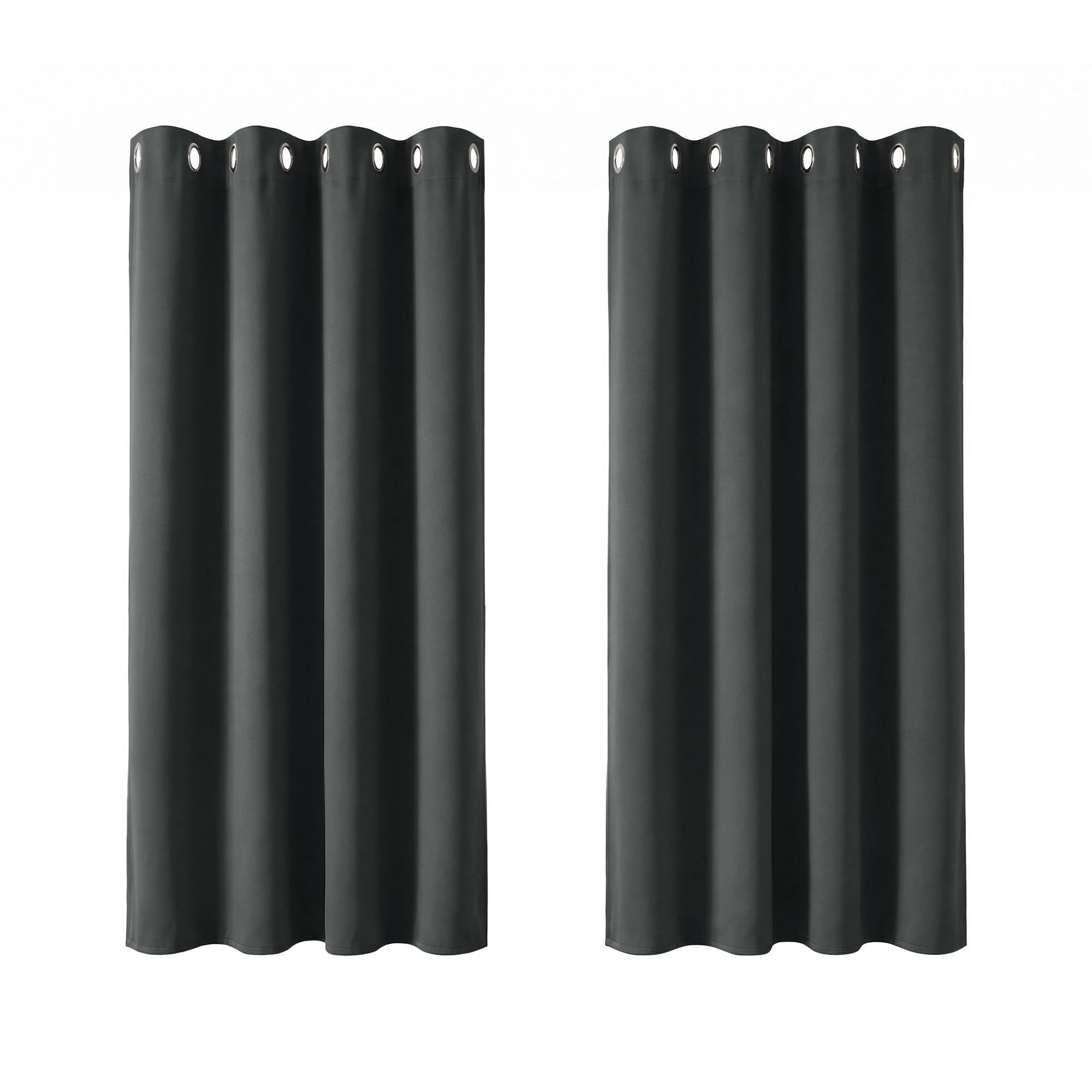 Deconovo Blackout Curtains Eyelet Super Soft Thermal Insulated Ring Top Blackout Curtains for Nursery 46 x 54 Drop Inch Dark Grey 2 Panels