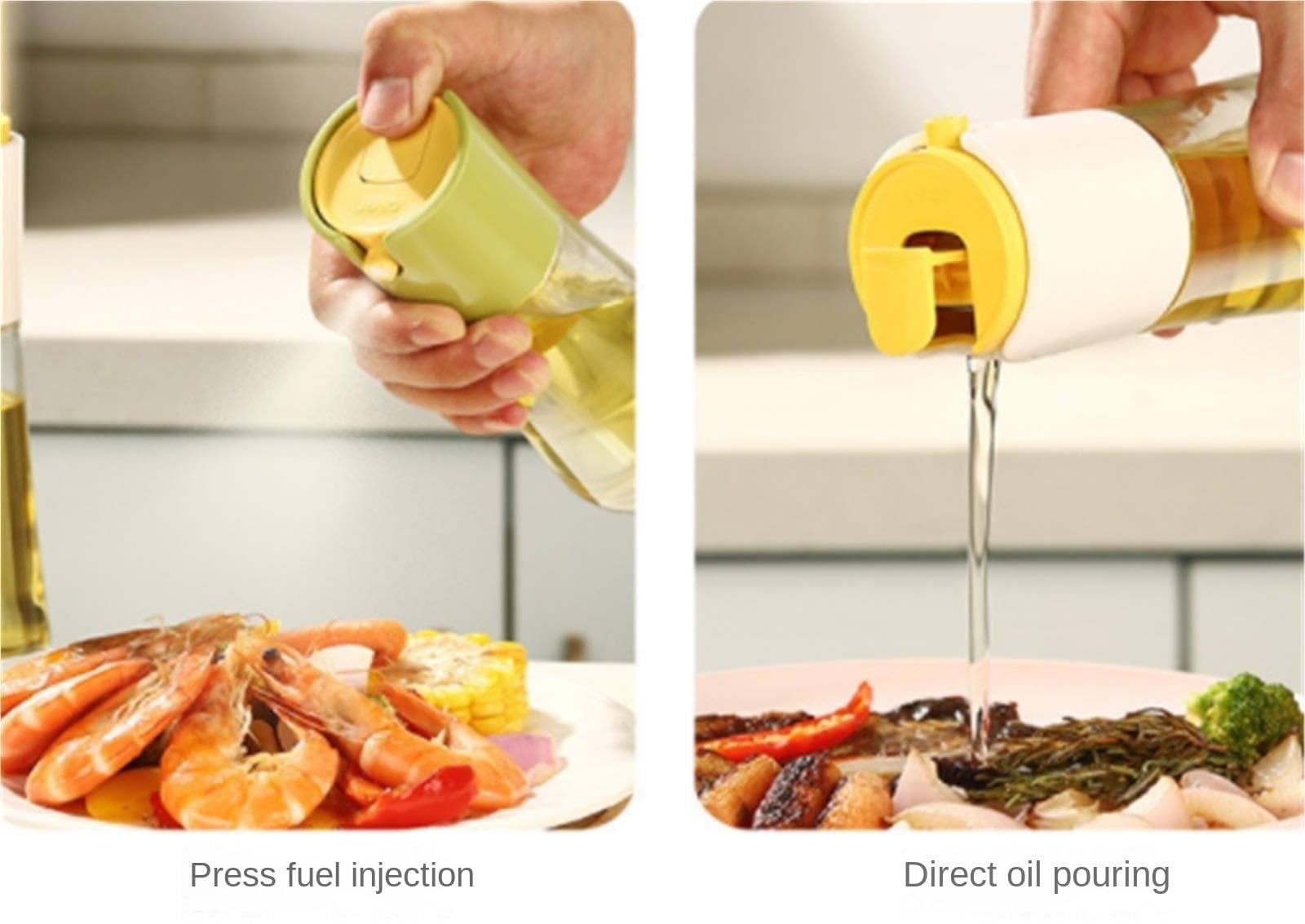 Ölsprüher Für Speiseöl Glasöl-Sprühflasche Mit Push-Typ, Geeignet For Backen, Braten, Grillen, Luftfritteuse Grillen Küche(Grün)