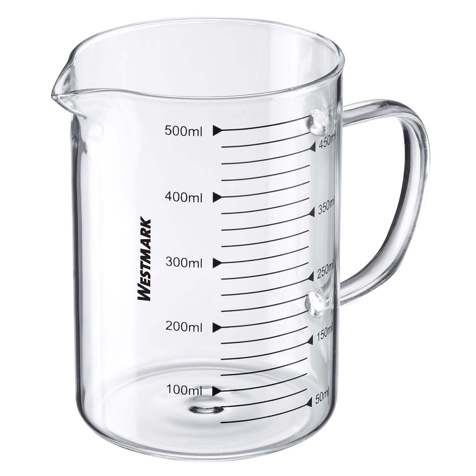 Westmark Glass Measuring Jug – Ideal for Measuring Ingredients for Baking and Cooking, Microwave Safe, Temperature Resistant, Ergonomic Handle – 0.5 Litre