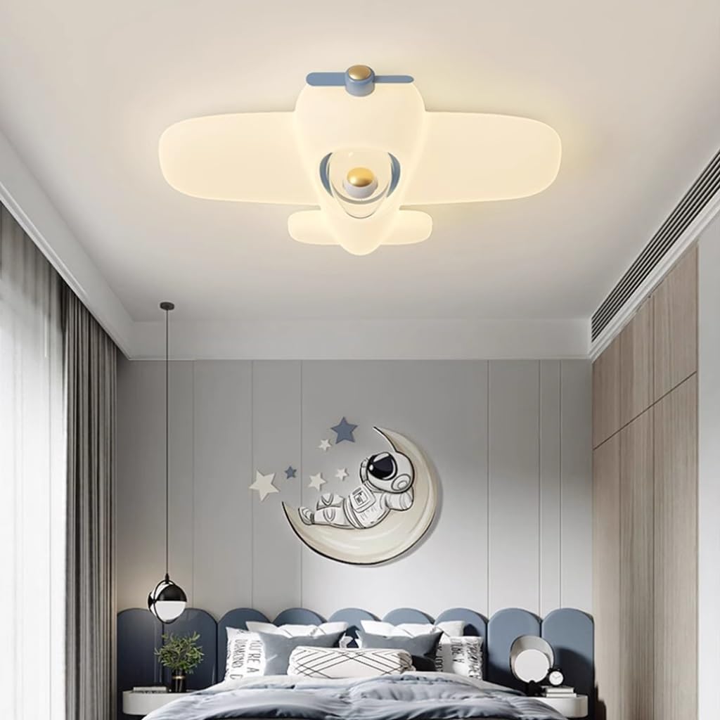 Harpochten Flugzeug Deckenleuchte Kinderzimmer - LED Lampe Mit Fernbedienung Dimmbar