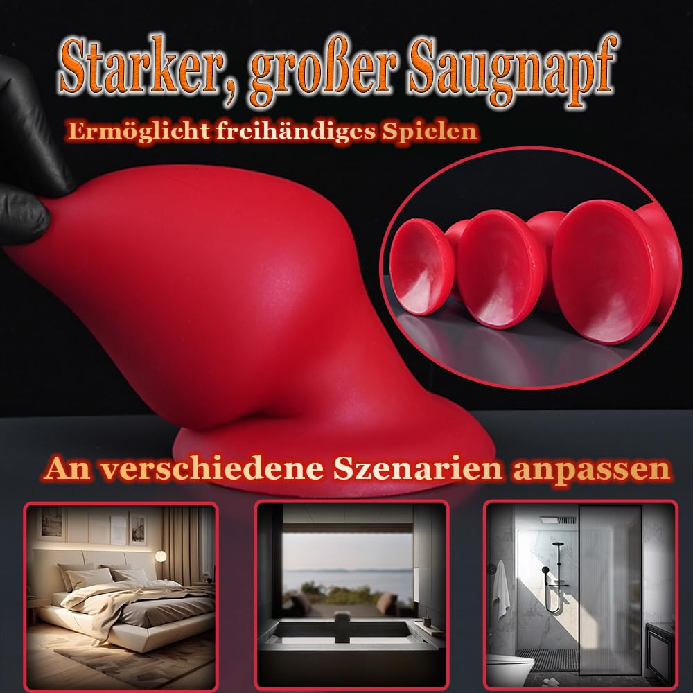 Kuaecr Super Weiches Silikon Groß Analdildos Analplug Butt Plug mit Saugnapf, Analdilatator G-Punkt Prostata Massage Analspielzeug für Frauen Männer Anfänger Profis Anal Erotik Sex Toys (Schwarz 3XL)