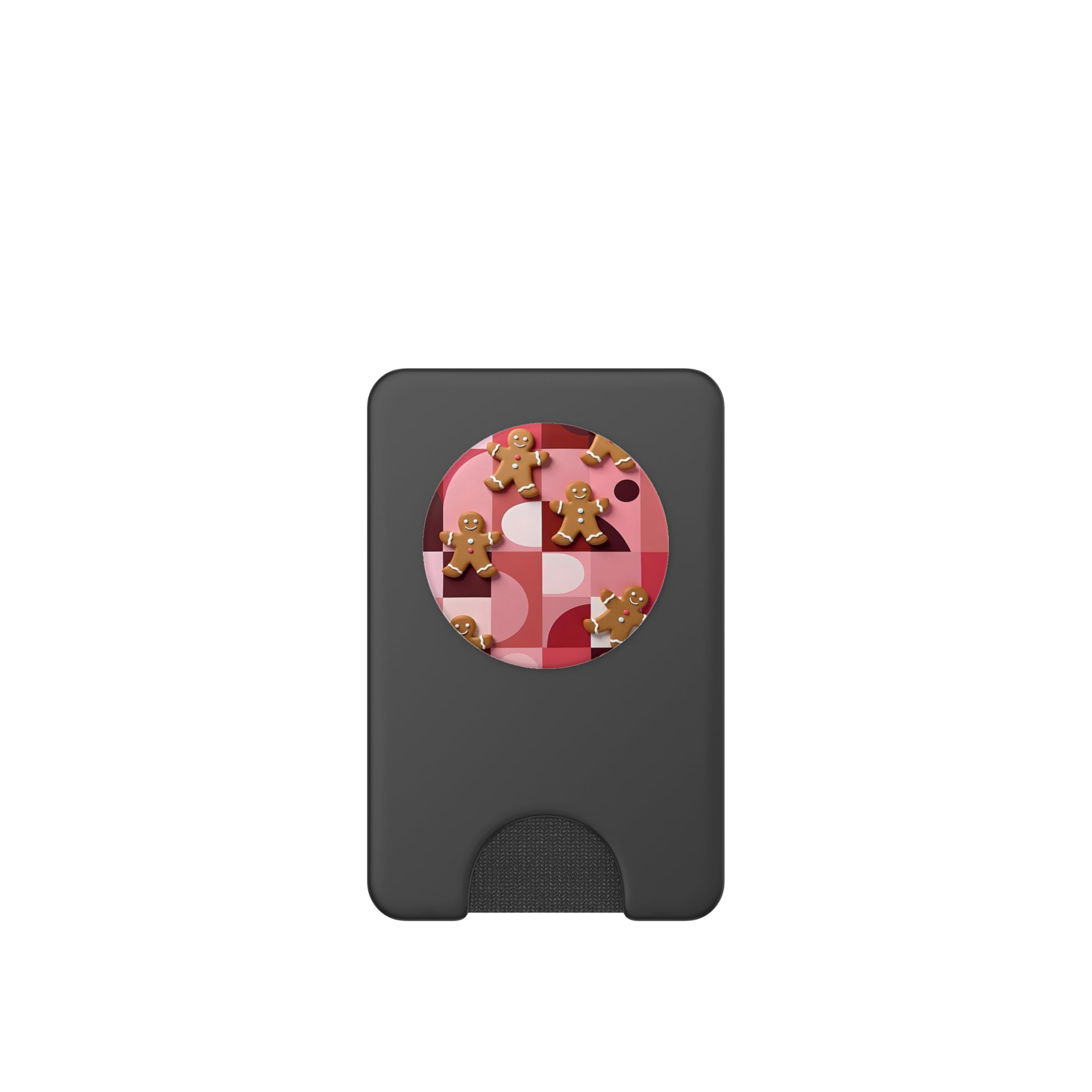 Gingerbread Man Retro Christmas Cookie Holiday Baking PopSockets PopWallet for MagSafe, Black - Image 2