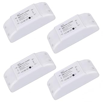 Eversecu WiFi Smart Light Switch 10A Mini DIY Breaker Module, Control by Smart Life/Tuya App, Compatible with Google Home/Alexa Echo4 Pack