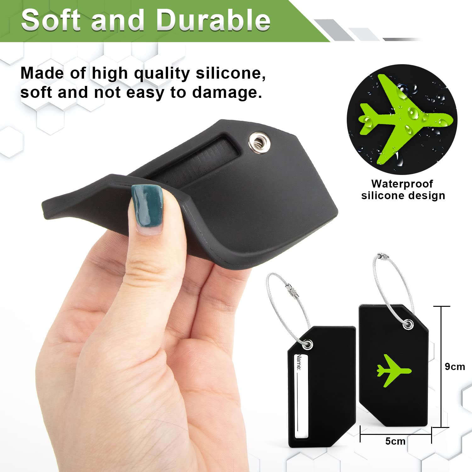 Set 4 Etichette Per Bagagli Con Cavo Acciaio - Scrivibili E Sicure - Foto 11