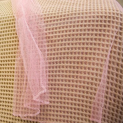 Image of Pink Canopy for Girls Bed with Pre-Glued Glow in The Dark Stars - Princess Mosquito Net Room Decor - Kids & Baby Bedroom Tent with Galaxy Lights - 1 Opening Canopy Bed & Hanging Kit Included