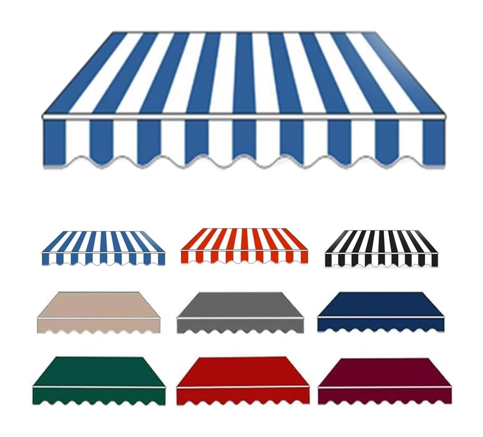 Pbwerigl Red Awning Retractable Canopy, Resistant Polyester Awning Canopy, Protection, 2Pc(,19.6X11.5ft/6X3.5m)