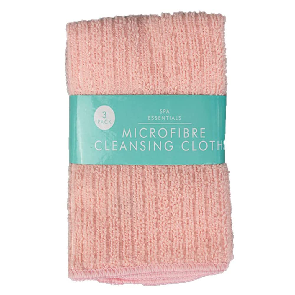 Zale Yardley Pink Face Towel, Pack Of 3, Microfiber Face Cleansing Cloth, Polyester Wash Cloth, Fast Drying, Extra Absorbent, 19" X10" Baby Bath Towels (Pink)